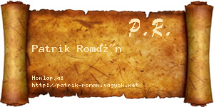 Patrik Román névjegykártya